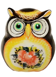 Фигурка Совенок гжель цветной (7,5 см) (1664535)