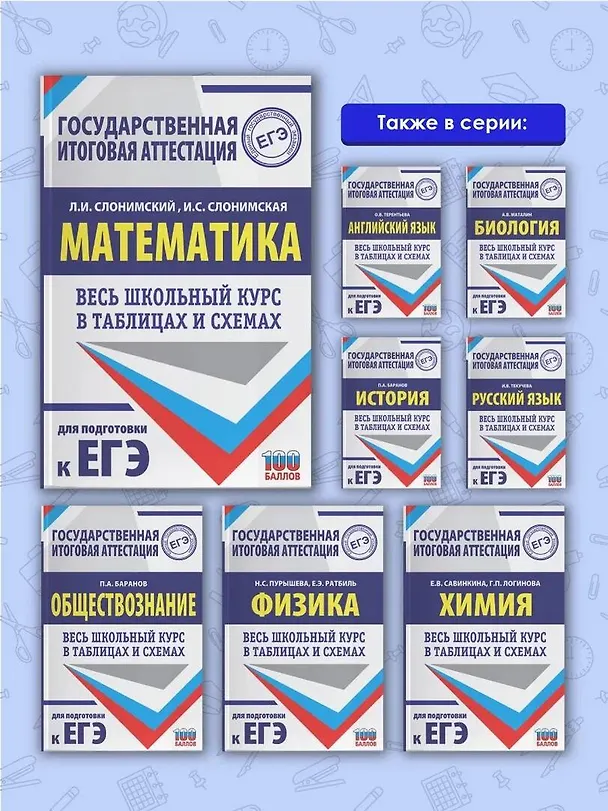 Книга Математика. Весь школьный курс в таблицах и схемах для подготовки к ЕГЭ (Лев Слонимский) — 6