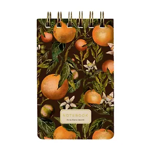 Блокнот А6 60л лин. "FLORA.PARADISE.ORANGES" тверд.обл., мат.лам.soft-touch, фольга, спираль, BrunoVisconti