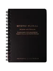 Записная книжка А6 80 листов в клетку, "Blossom", коричневый, на спирали