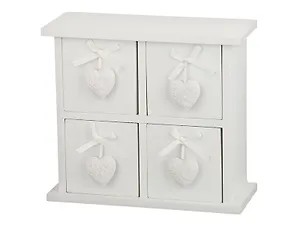 Шкатулка с 4-мя ящиками коллекция Снежно-белый прованс (24х21х10) (222-189)