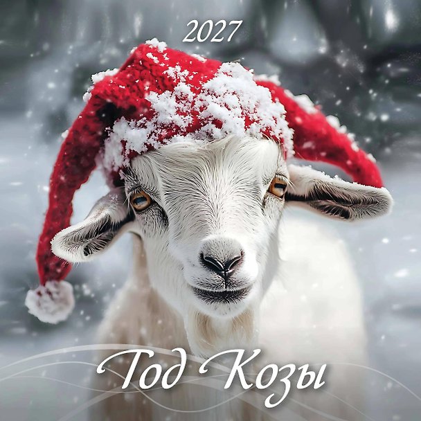 Календарь 2027г 285*285 "Год Козы. Вид 1" 6л, настенный, на скрепке 3169714 — 1