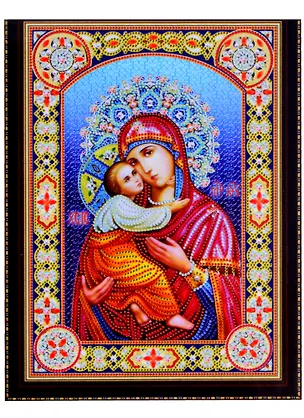 Алмазная мозаика Владимирская Икона Божией Матери, 30*40 см. 2860150