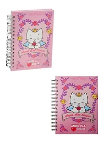 Записная книжка А6 80л "Angel Cat Sugar" 7БЦ, евроспираль, выб.лак, мат.лам, ассорти, БиДжи