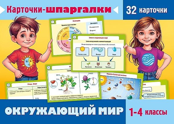 Книга Окружающий мир. 1-4 классы. Карточки-шпаргалки (32 карточки) () — 1