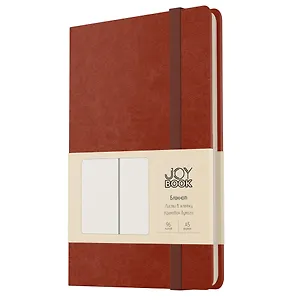 Книга для записей А5 96л кл. "Joy Book. Имбирный пряник" иск.кожа, тонир.блок, скругл.углы, ляссе, резинка, карман на задн.форзаце