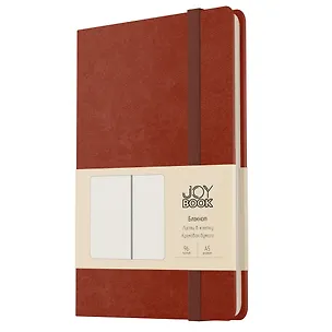 Книга для записей А5 96л кл. "Joy Book. Имбирный пряник" иск.кожа, тонир.блок, скругл.углы, ляссе, резинка, карман на задн.форзаце 3126038