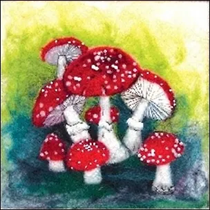 В-64 Мухоморы (набор д/валяния) (18х18) 2337611