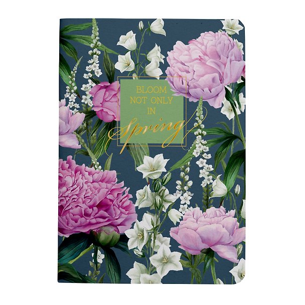Тетрадь 48л кл. "La Fleur. Spring" карт.обл.,  мат.текст.ламинация, тиснение фольгой, скрепка, ассорти 3156457 — 1