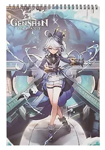 Геншин. Творческий блокнот cо стикерами A4. Изящная Фурина