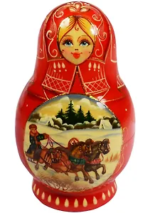 Матрешка 5 предм. расписная авторская "Кубышка", арт. С-203 (375)