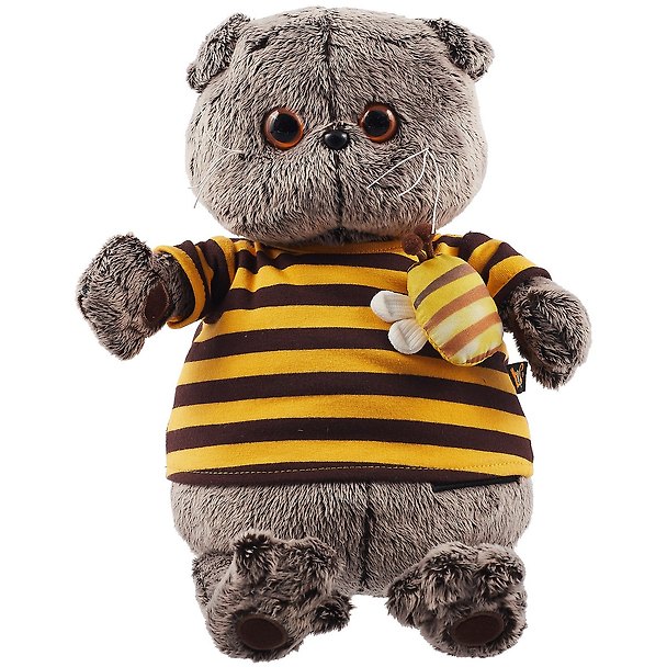 Игрушка мягкая Budi Basa, Басик в полосатой футболке с пчелой(В1) Ks25-092 2783875 — 1