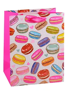 Пакет А5 23*18*10 "Макаруны" жен., бум.мат.ламинат