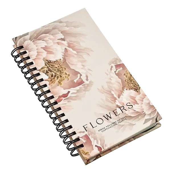 Записная книжка «Peony» 94х174 мм, 100 листов в клетку, персиковый, спираль, Be Smart 3109793 — 2