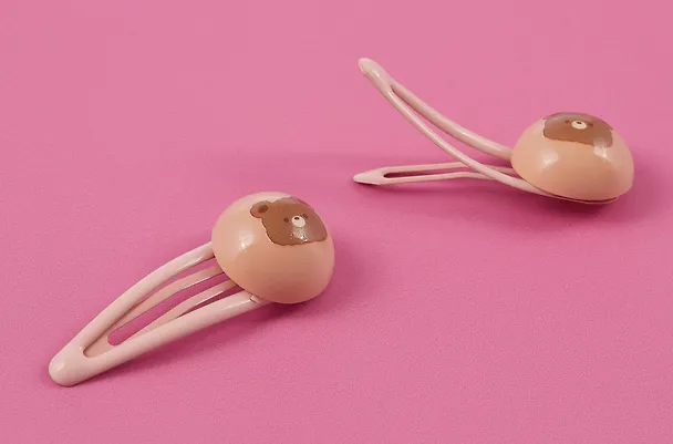 Набор заколок Kawaii Мишки (2шт) (пластик) (5см) (12-03907-B11) (Lafilaf) 3048641 — 5