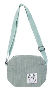 Сумочка на молнии кросс-боди (мятная) (вельвет) (16х14х6) (12-HanMa-768)