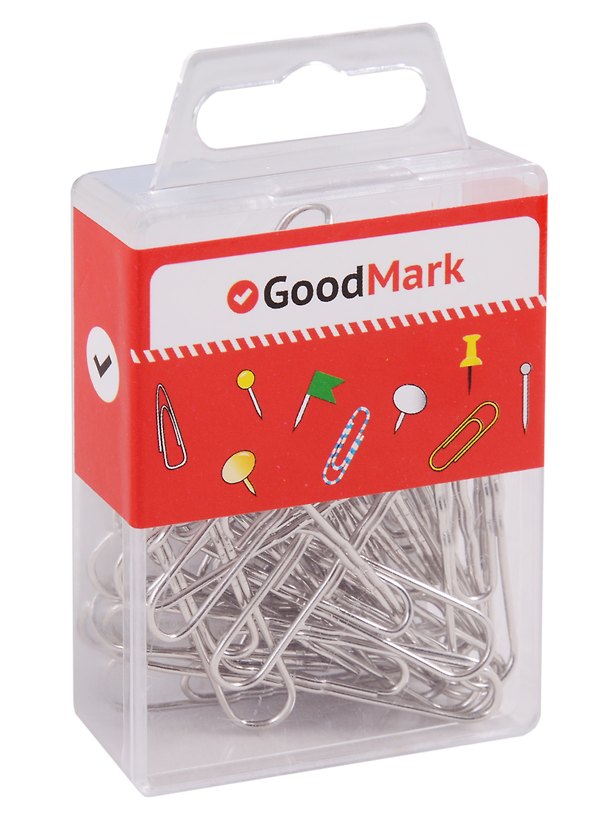 Скрепки оцинкованные круглые, GoodMark, 50 мм, 30 штук, гофрированные 246395 — 1