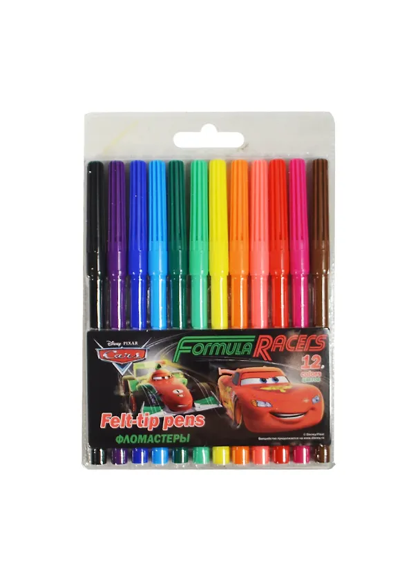 Фломастеры 12цв "Cars", вент.колп., пл.уп, подвес,  Disney 235379 — 1