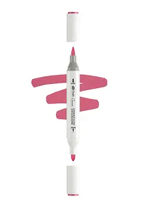 Маркер акриловый "Сонет" красный тёмный, двусторонний, перо кисть/пуля