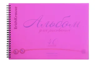 Альбом для рисования 40л А4 "Neon" розовый, спираль, пласт.обл., Erich Krause 3132935