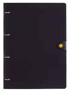 Тетрадь А4 80 листов, клетка, "Favorite Black. No 1" на кольцах, сменный блок, на кнопке