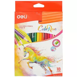 Карандаши цветные Deli, Color Run, 18 цветов — 258897 — 1