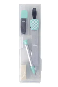 Циркуль школьный, универсальный держатель, запасной грифель, ластик, цвет в ассортименте