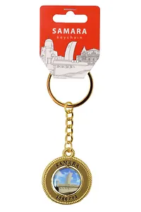 Брелок-канат золотой Стелла Ладья,Герб (металл) (Самара) (127G18K-55-1-55-3)
