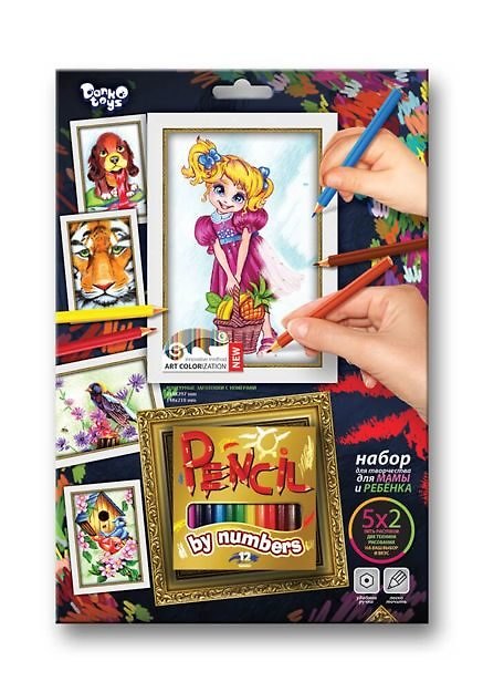 Набор для творчества Danko Toys. Раскраска карандашами по номерам «Девочка» 2794149 — 1