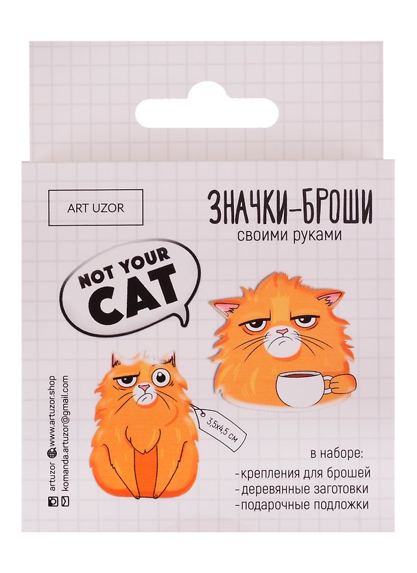 Набор для творчества Арт Узор. Значки-броши своими руками «Not your cat», 8х8х1,5 см 2722105 — 1
