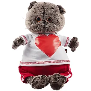 Игрушка мягкая Budi Basa, Басик в футболке с сердцем Ks25-139 2783877