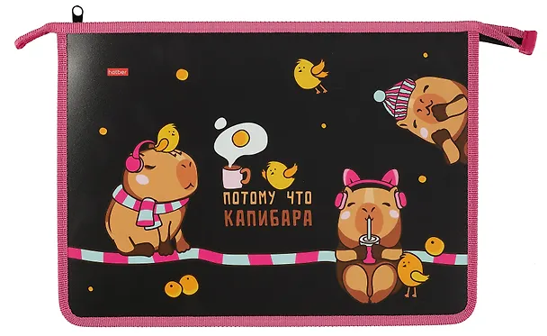 Папка для тетрадей "Потому что Капибара", А4, на молнии, 2 отделения 3020442 — 7