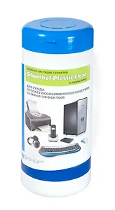 Салфетки влажные 40шт "PLASTIC CLEAN" для пластика, скраб-эффект, в тубе, Silwerhof