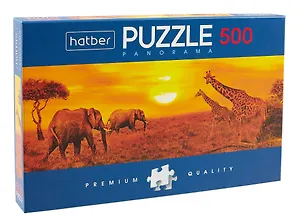 Пазл "Закат в саванне"  Панорама 500 элементов 68х23 см