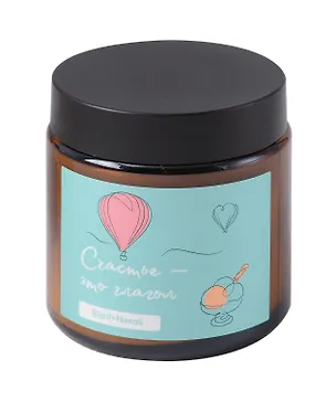 Свеча ароматическая в стеклянной баночке Счастье – это глагол (О.Примаченко) (Basil & neroli) (90 г) (Св-007) 3073647