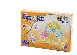 Конструктор 3D, БРИКС,  для объемного моделирования,  60 деталей
