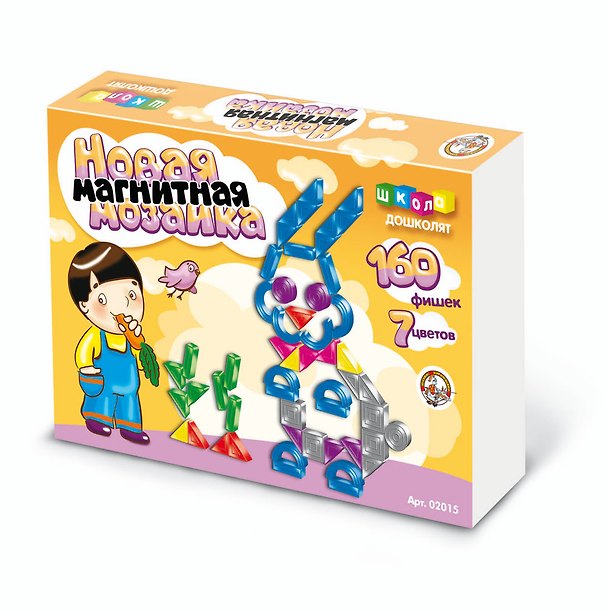 Новая магнитная мозаика (02015) (160 эл.) (7 цв.) (коробка) (ДК) 2287446 — 1