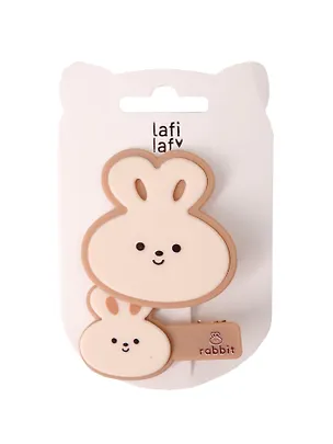 Набор заколок Kawaii Кролики матовые (2шт) (пластик) (12-3907-B12) (Lafilaf) 3048642