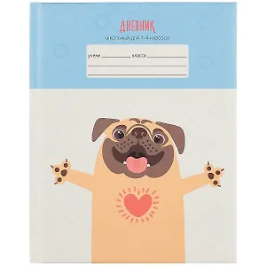 Дневник для младших классов Unnika, "Весёлый мопс"