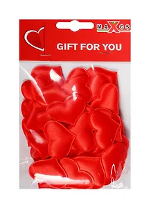 Сердечки красные средние, 3,2 см, 50шт в блистере