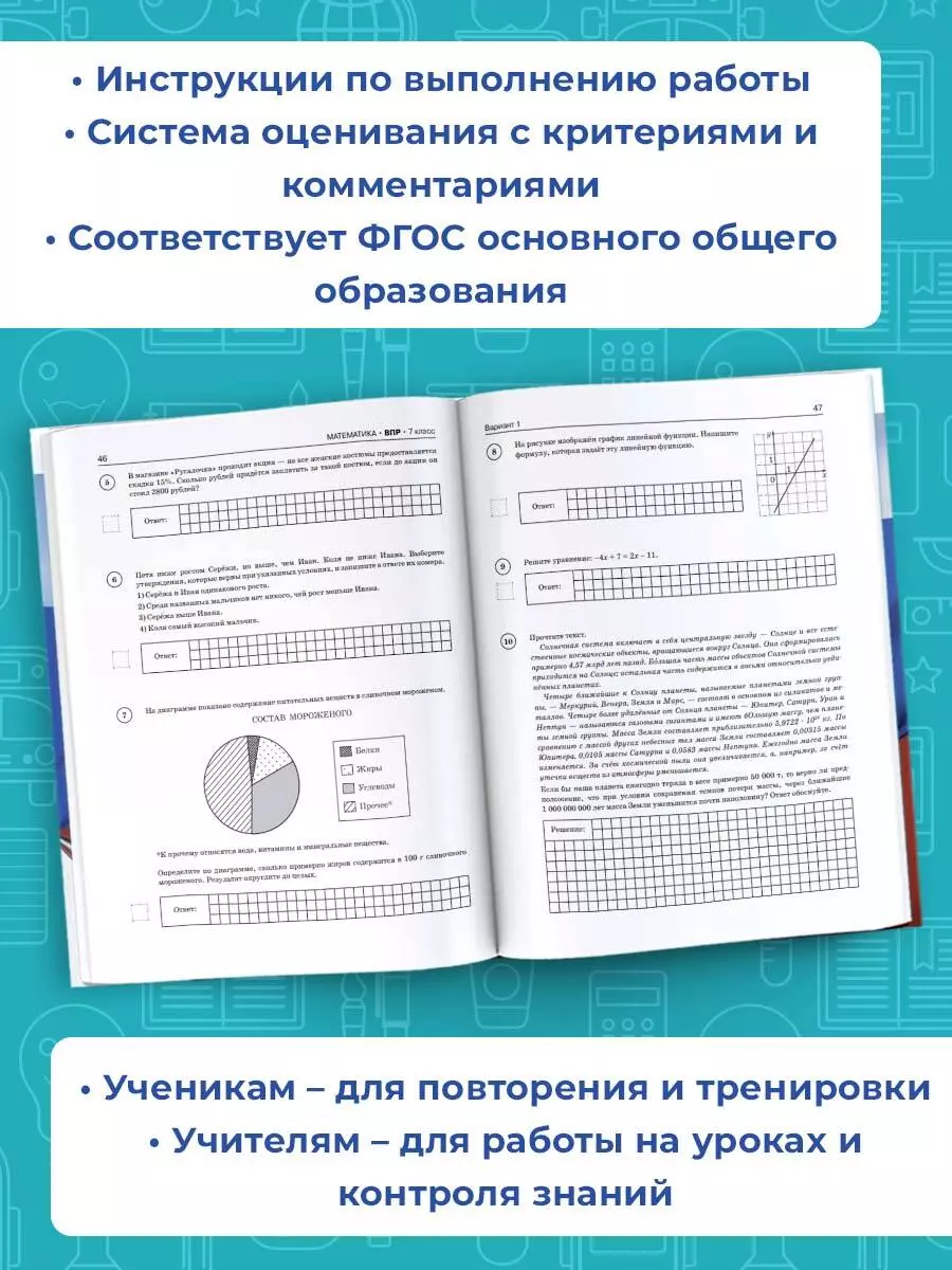 Большой сборник тренировочных вариантов проверочных работ для подготовки к  ВПР. 7 класс. Русский язык. Математика. История. Обществознание. Физика.  Биология. География. Английский язык. 40 вариантов (Пётр Баранов, Вера  Сорокина, Людмила Степанова) - купить