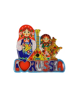 Магнит Матрешка Две матрешки RU (смола) (02-34-BS-RU) 2415664