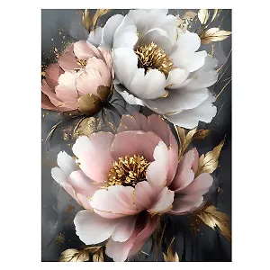 Алмазная мозаика "Пионы с золотом" 30х40 см.