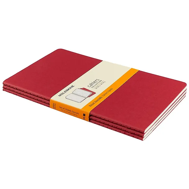 Книги для записей А5 "Cahier Journal Large", 3 штуки, клюквенные, Moleskine 242474 — 2