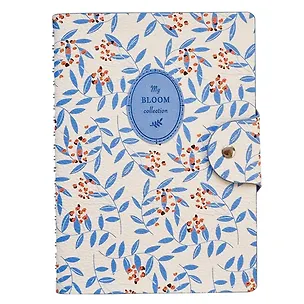 Тетрадь А5 96л кл. "Diary" молочный, иск.кожа, мягк.переплет, полускр.спираль, нашивка с блинт.тиснением, кнопка 3055501