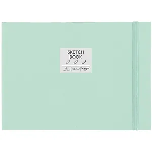 Скетчбук А5 40л "Free hand. No. 4" мятный, гладкая бумага, 140г/м2, тв.обложка, резинка