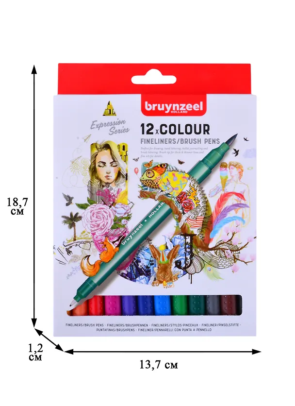 Линеры двусторонние 12цв "Brushpen" 258737 — 2