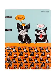 Тетрадь на кольцах в клетку Unnika, "Бульдог стайл", 120 листов