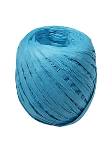 Набор для упаковки, кокон, рафия, 20м, крафт уп., голубой