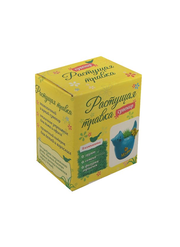 Сувенир растущая травка кошка Мур (6,5х7,5х5) (1006561) 2462250 — 1